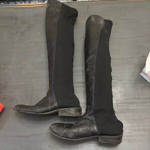 Black leather knee high boots - 11M
